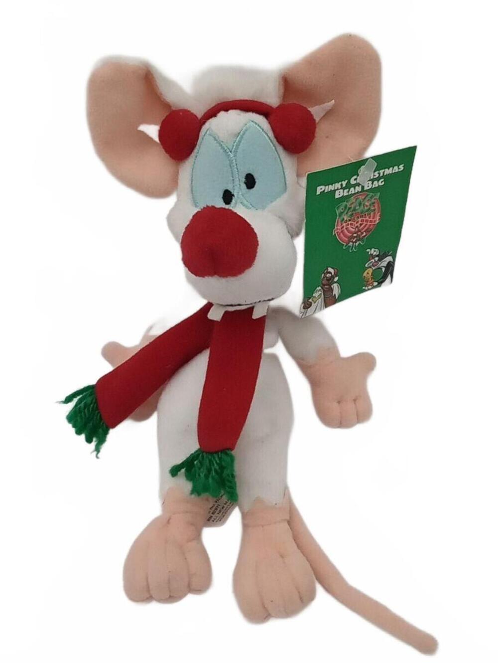 Vintage Animaniacs Warner Brothers Pinky Christmas Bean Bag Toy 1998